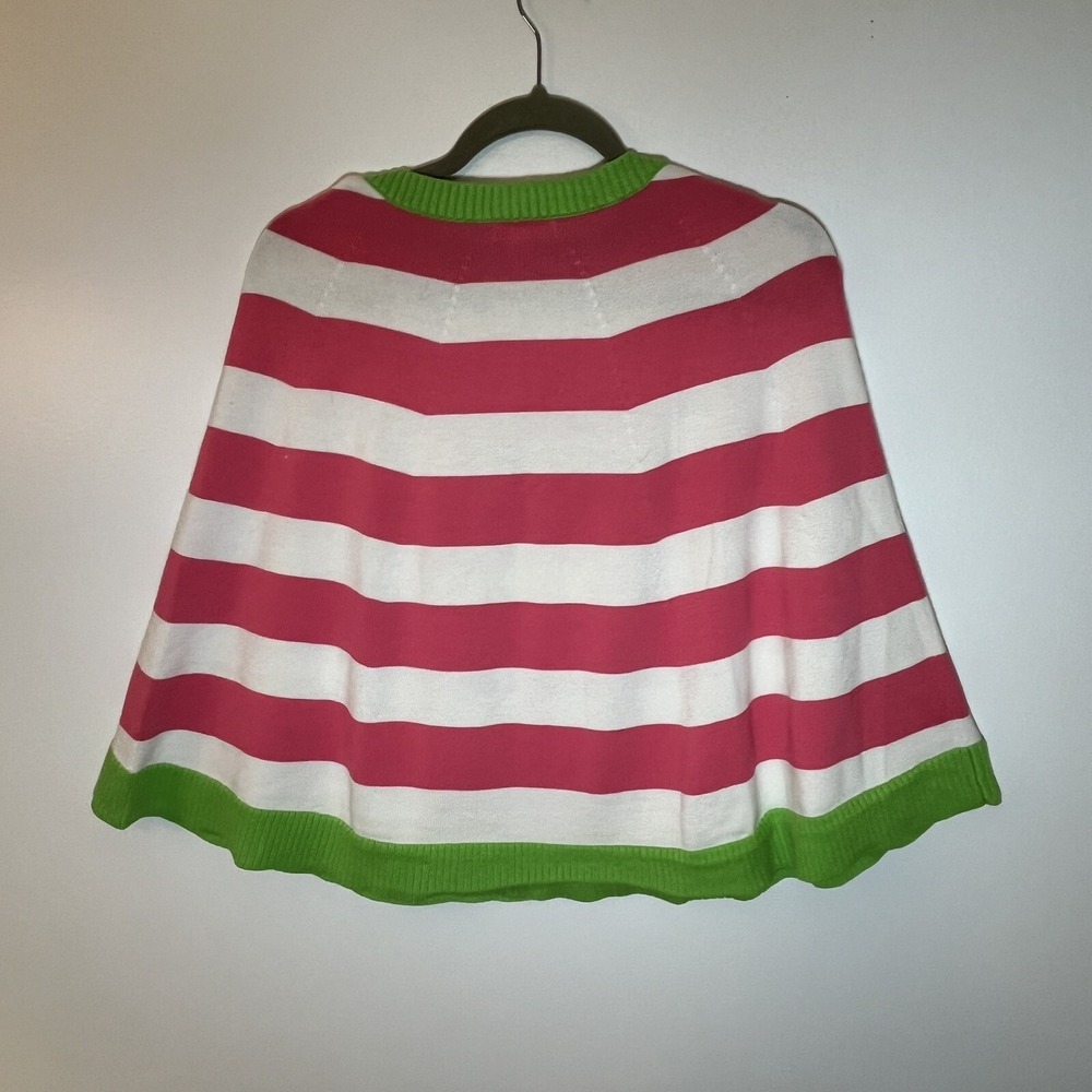 LILLY PULITZER Girls Knit Poncho Sweater Striped Size‎ XL Pink Green - Picture 4 of 6